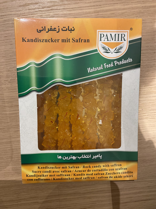 Kristallsocker pinne med saffran